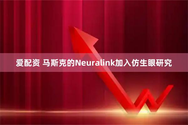 爱配资 马斯克的Neuralink加入仿生眼研究