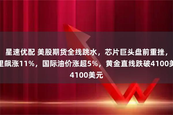 星速优配 美股期货全线跳水,芯片巨头盘前重挫,阿里飙涨11%,国际油价涨超5%,黄金直线跌破4100美元
